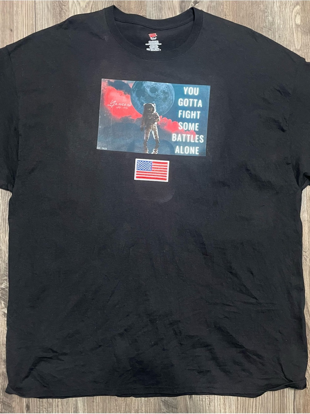 Some battles gotta be fight alone mens Black T-shirt size 3xl pre-owned
